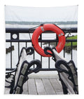 Lifebuoy Overlooking a Calm River - Tapestry