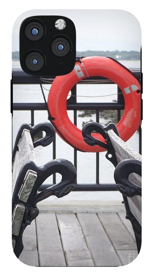 Lifebuoy Overlooking a Calm River - Phone Case