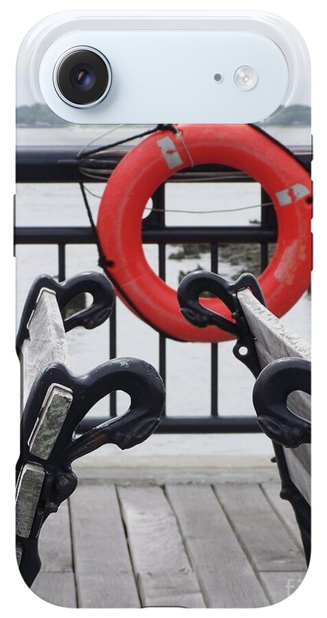 Lifebuoy Overlooking a Calm River - Phone Case