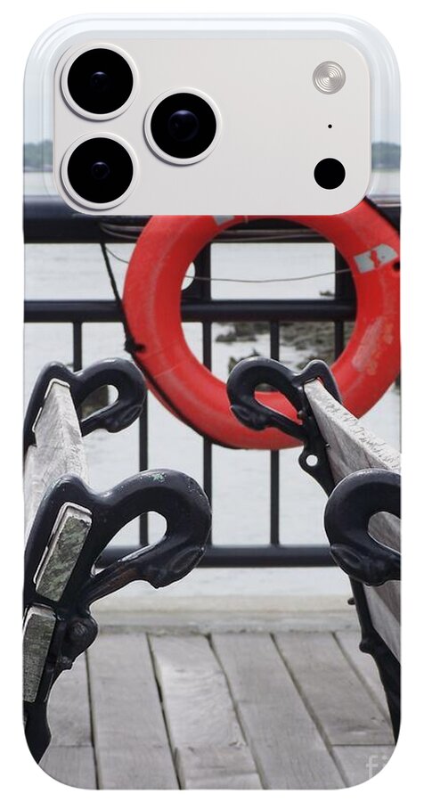 Lifebuoy Overlooking a Calm River - Phone Case