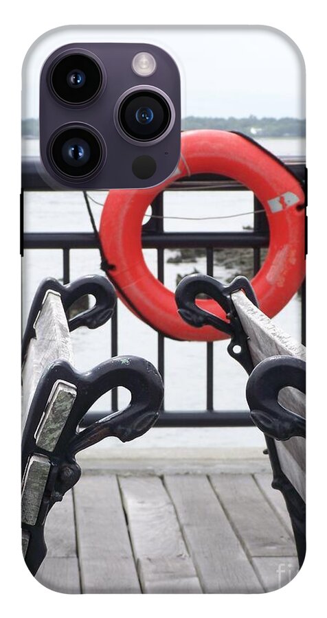 Lifebuoy Overlooking a Calm River - Phone Case