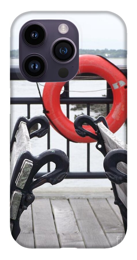 Lifebuoy Overlooking a Calm River - Phone Case