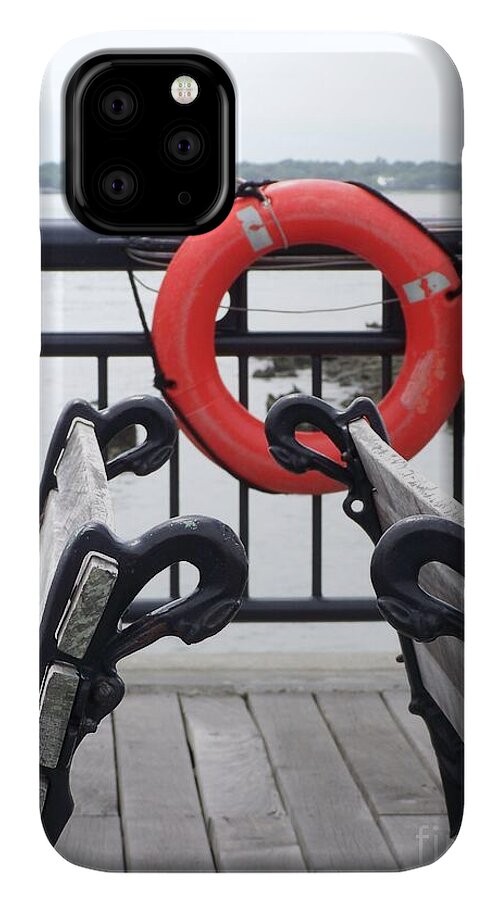 Lifebuoy Overlooking a Calm River - Phone Case