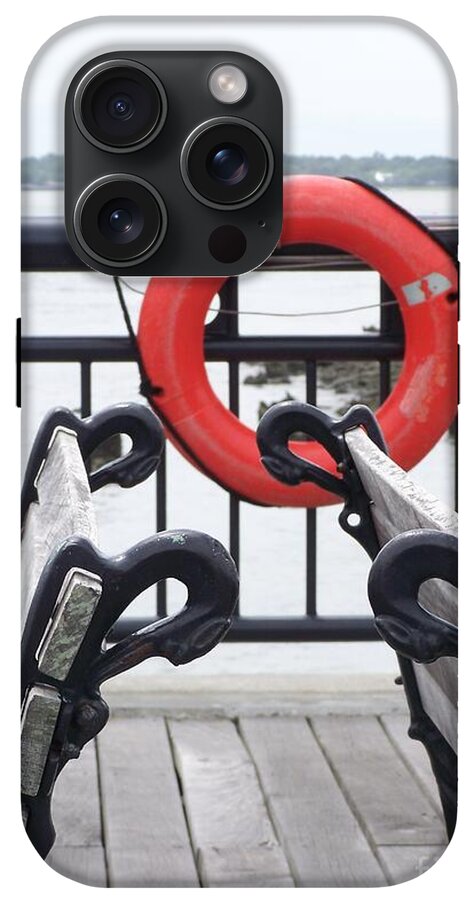 Lifebuoy Overlooking a Calm River - Phone Case