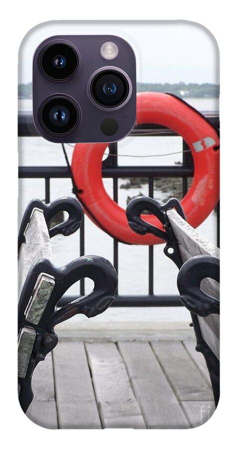 Lifebuoy Overlooking a Calm River - Phone Case