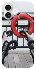 Lifebuoy Overlooking a Calm River - Phone Case