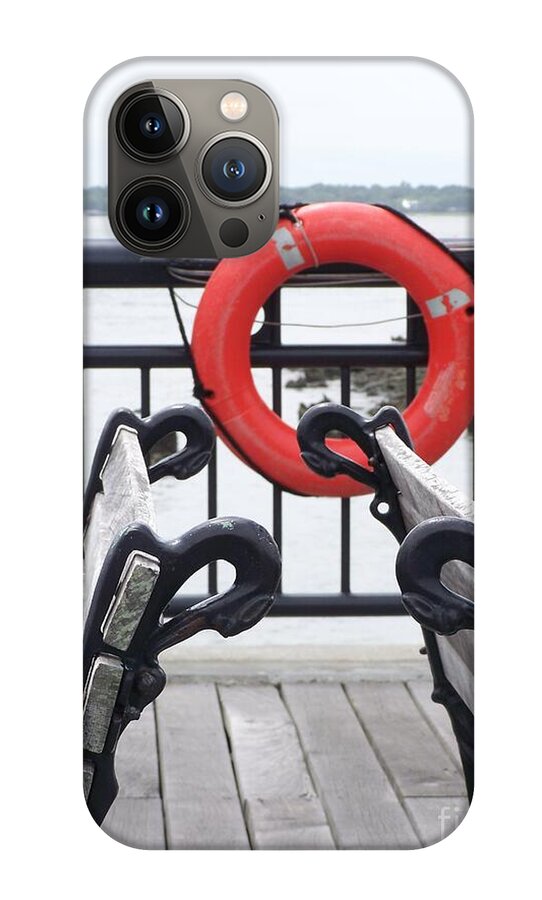 Lifebuoy Overlooking a Calm River - Phone Case