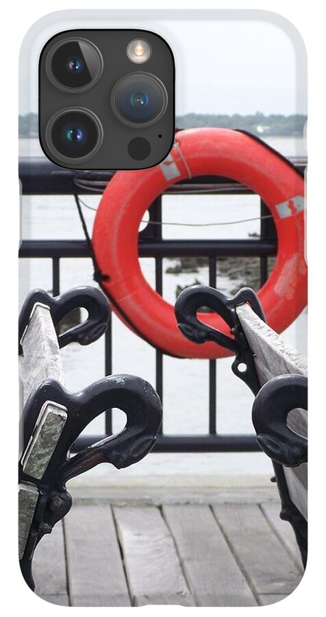 Lifebuoy Overlooking a Calm River - Phone Case