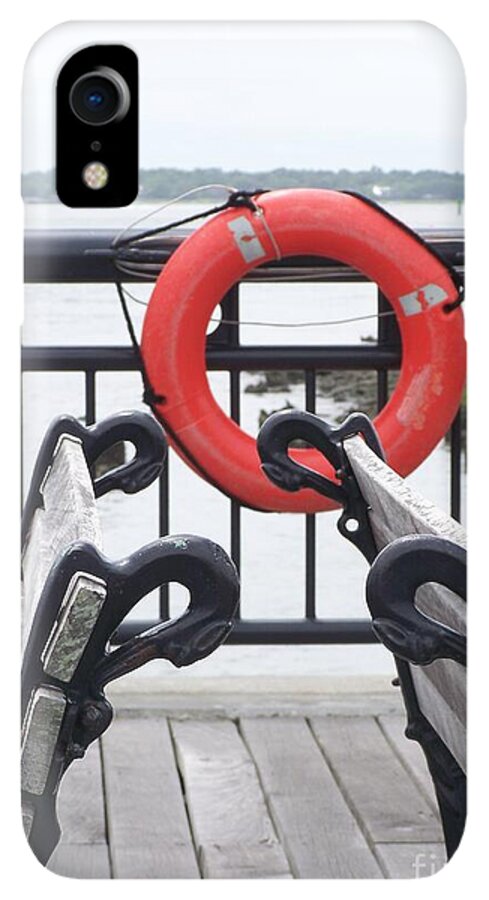 Lifebuoy Overlooking a Calm River - Phone Case