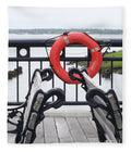 Lifebuoy Overlooking a Calm River - Blanket