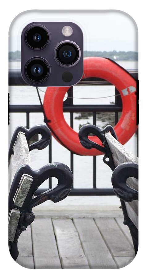 Lifebuoy Overlooking a Calm River - Phone Case