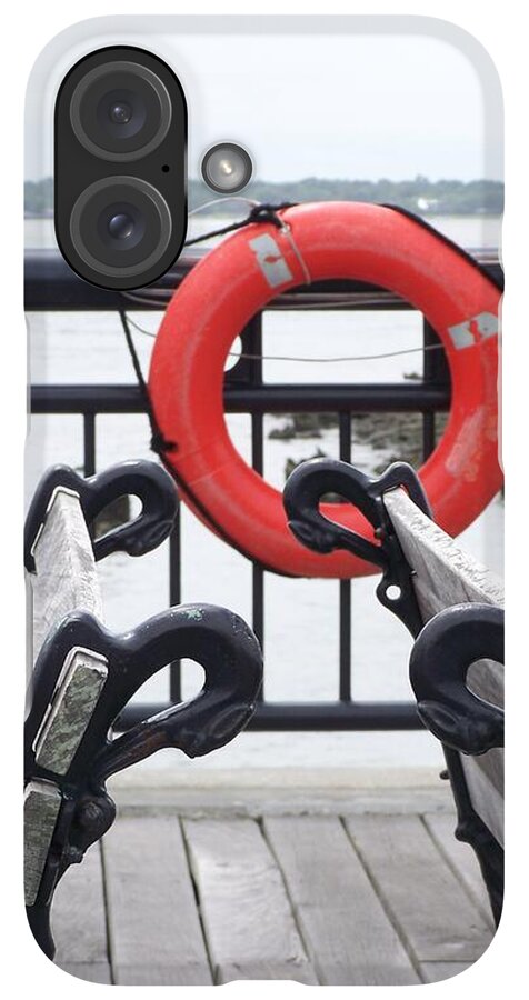 Lifebuoy Overlooking a Calm River - Phone Case