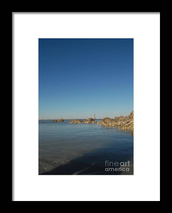 Lighthouse by Rocky Shore - Framed Print
