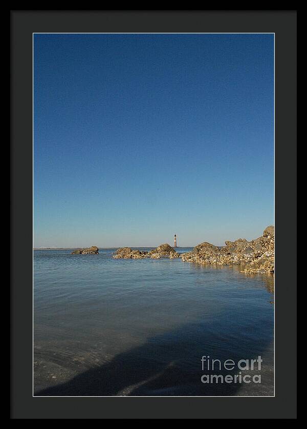 Lighthouse by Rocky Shore - Framed Print
