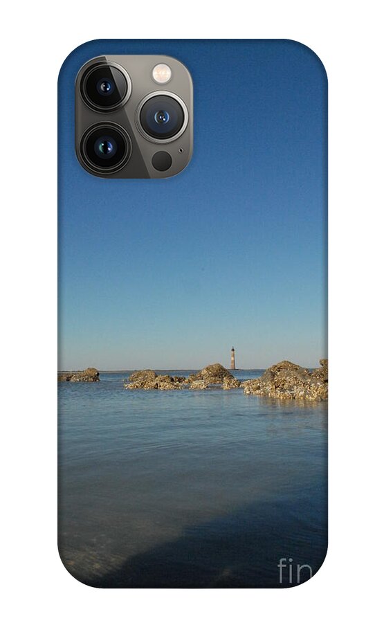 Lighthouse by Rocky Shore - Phone Case