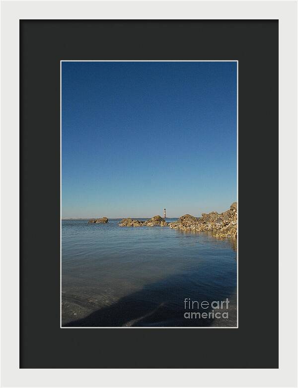Lighthouse by Rocky Shore - Framed Print
