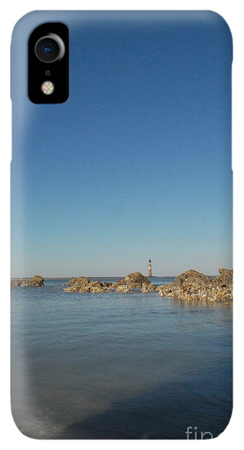 Lighthouse by Rocky Shore - Phone Case