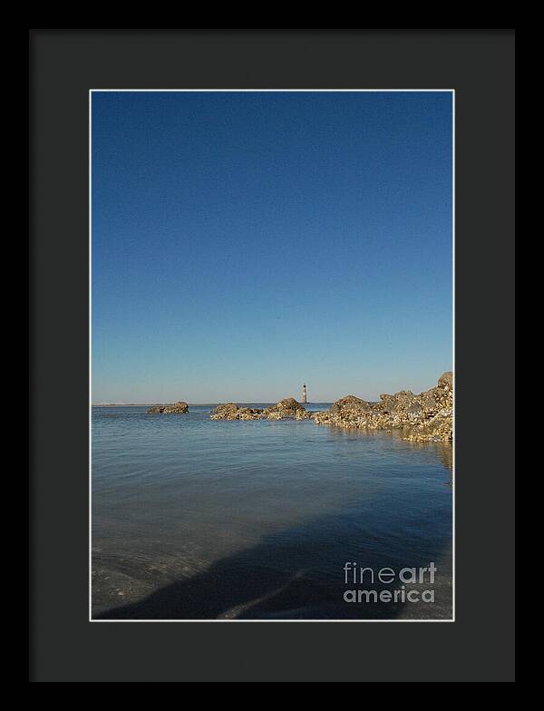 Lighthouse by Rocky Shore - Framed Print