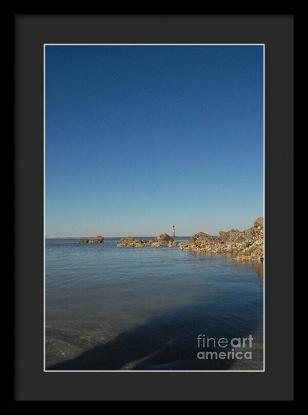 Lighthouse by Rocky Shore - Framed Print
