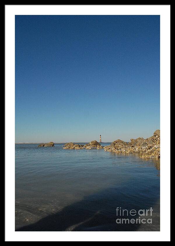Lighthouse by Rocky Shore - Framed Print