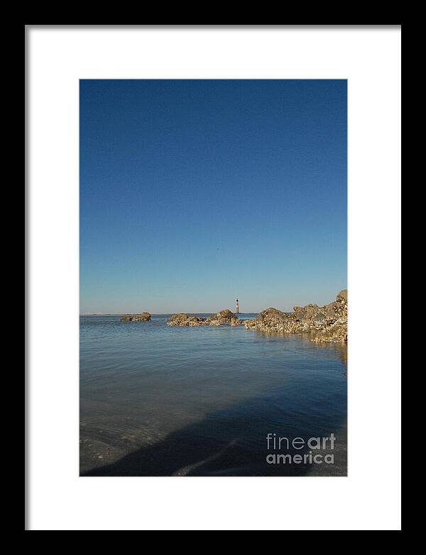 Lighthouse by Rocky Shore - Framed Print