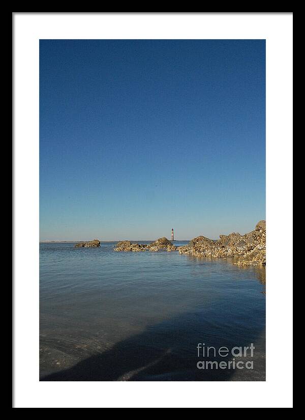 Lighthouse by Rocky Shore - Framed Print