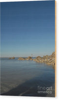 Lighthouse by Rocky Shore - Wood Print
