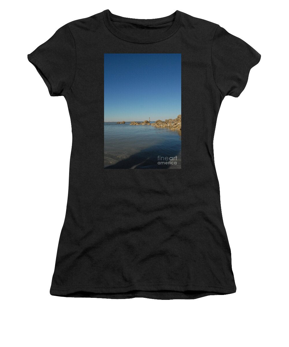 Lighthouse by Rocky Shore - Women's T-Shirt