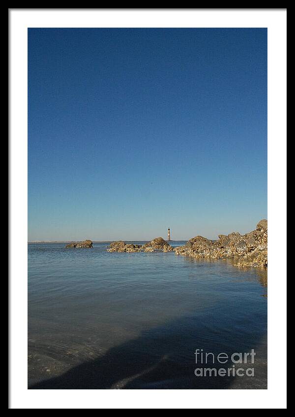 Lighthouse by Rocky Shore - Framed Print