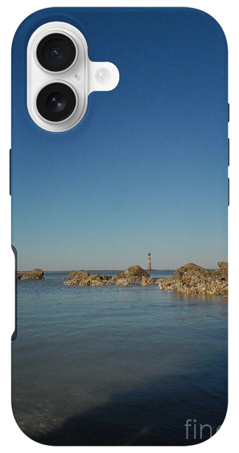 Lighthouse by Rocky Shore - Phone Case