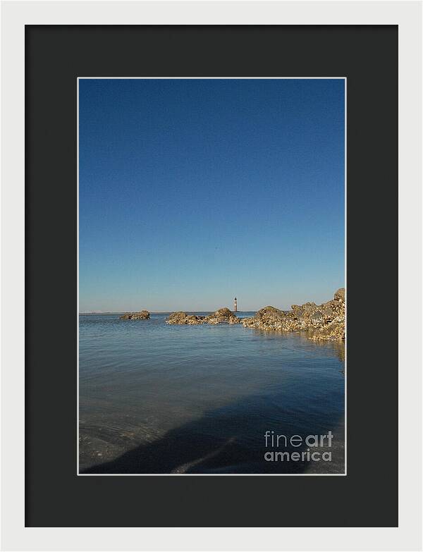 Lighthouse by Rocky Shore - Framed Print