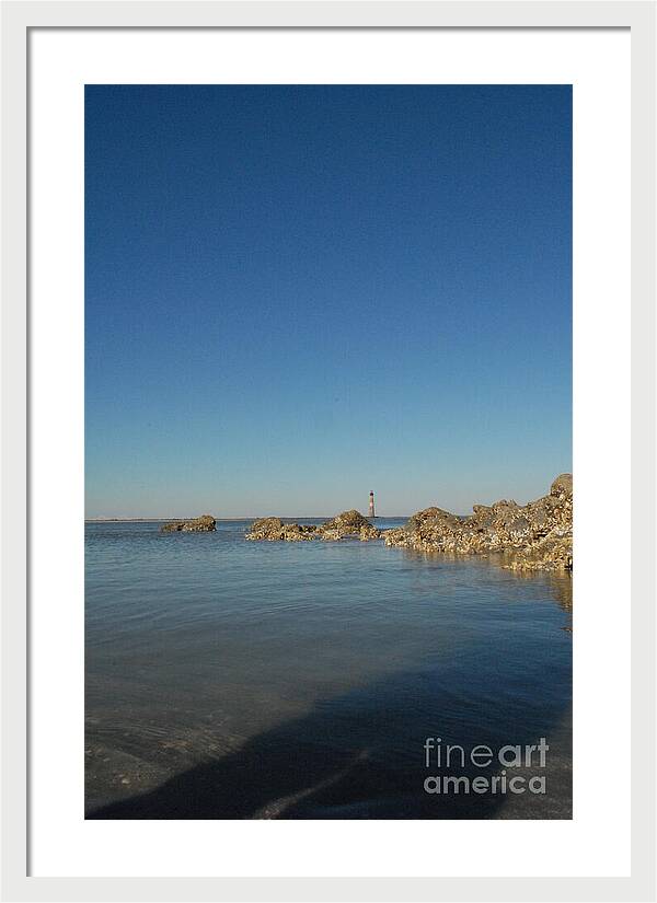 Lighthouse by Rocky Shore - Framed Print
