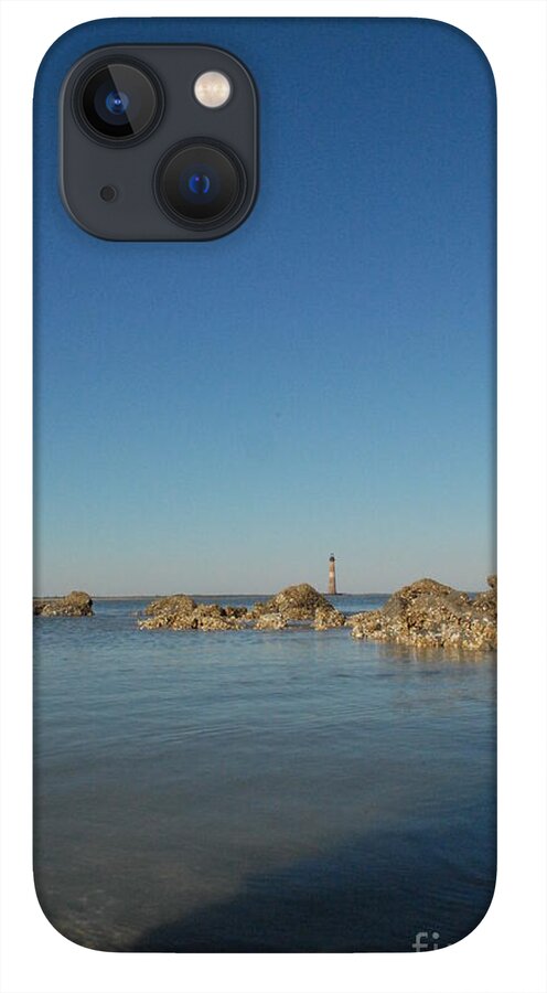 Lighthouse by Rocky Shore - Phone Case