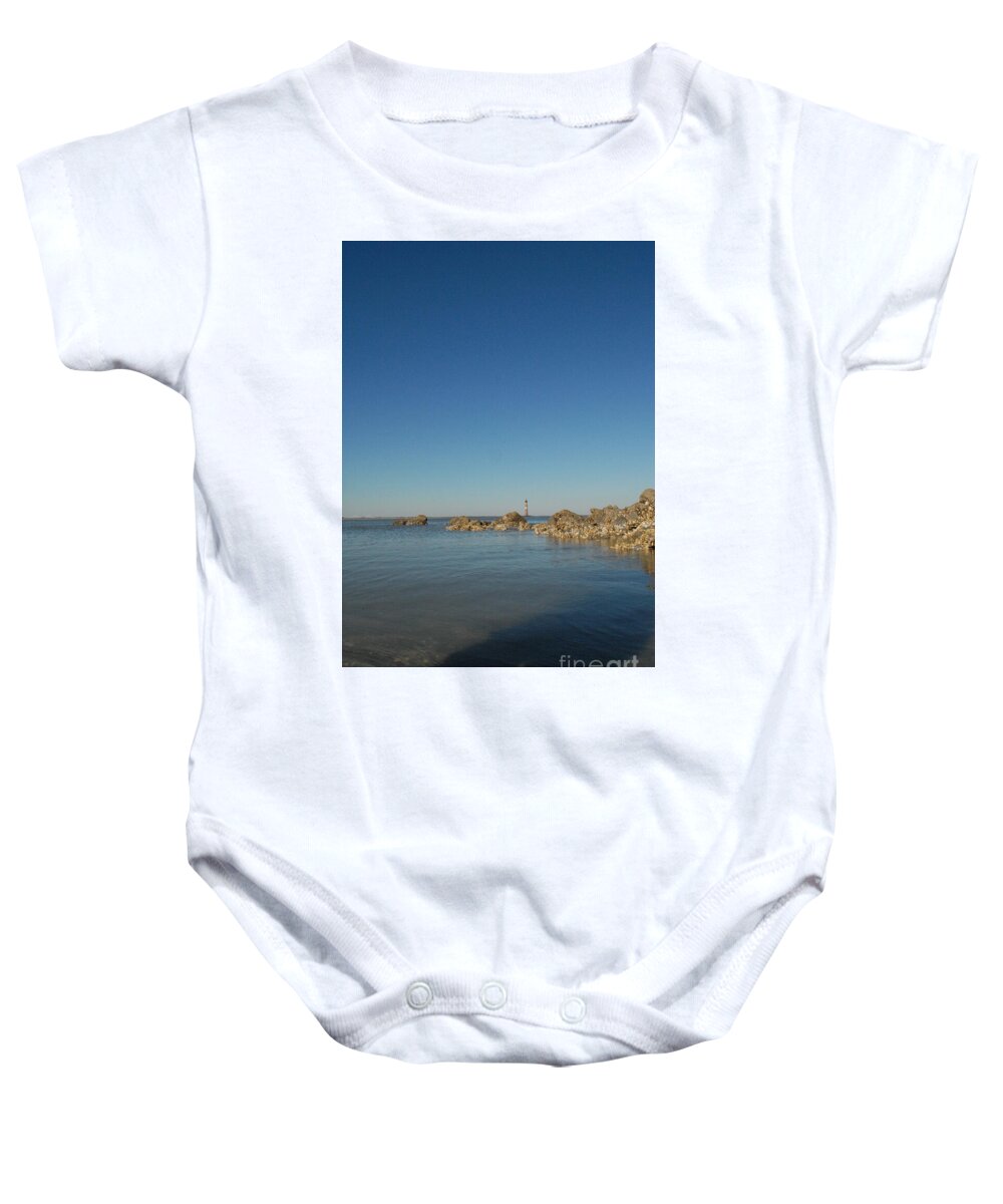Lighthouse by Rocky Shore - Baby One-Piece