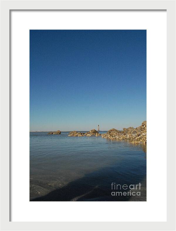Lighthouse by Rocky Shore - Framed Print
