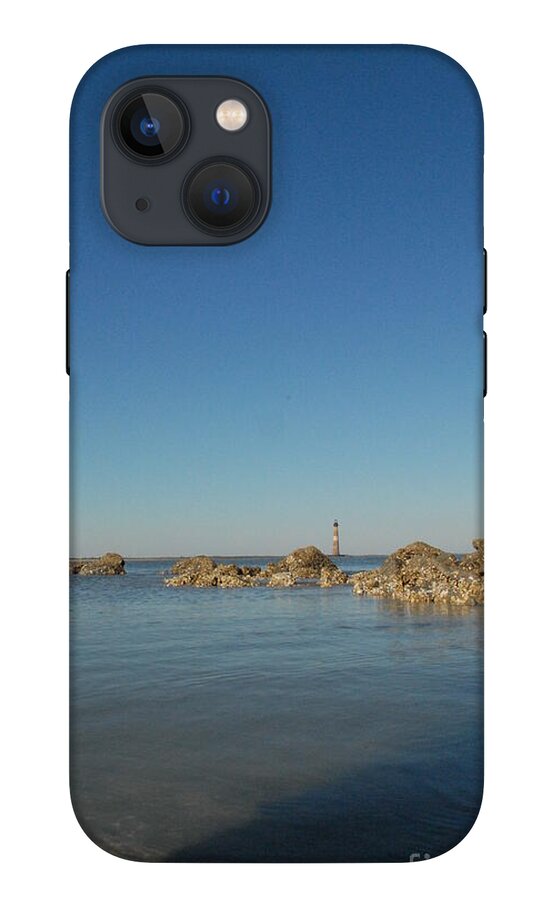 Lighthouse by Rocky Shore - Phone Case
