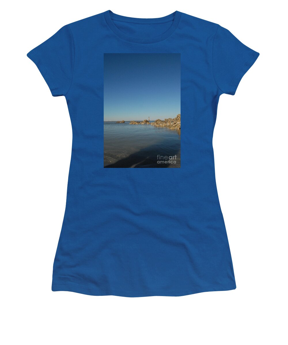 Lighthouse by Rocky Shore - Women's T-Shirt