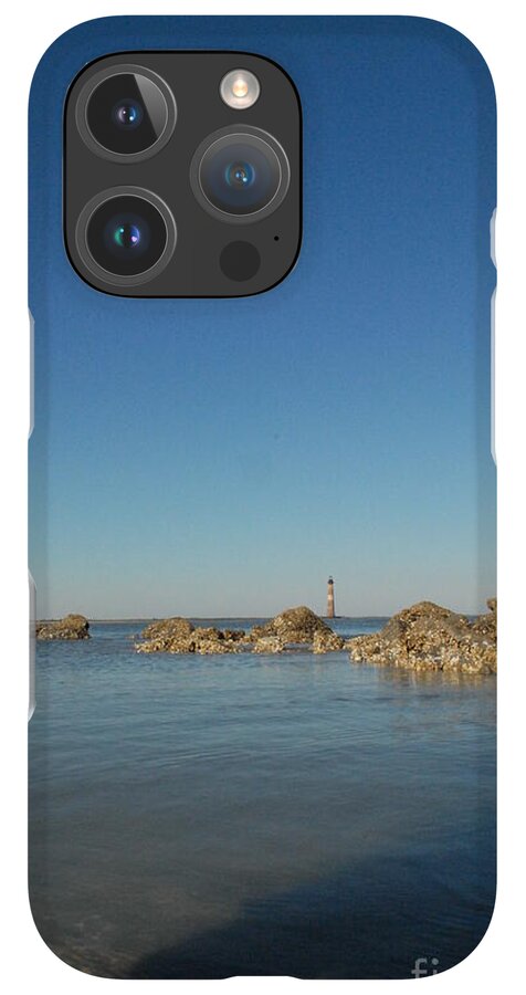 Lighthouse by Rocky Shore - Phone Case