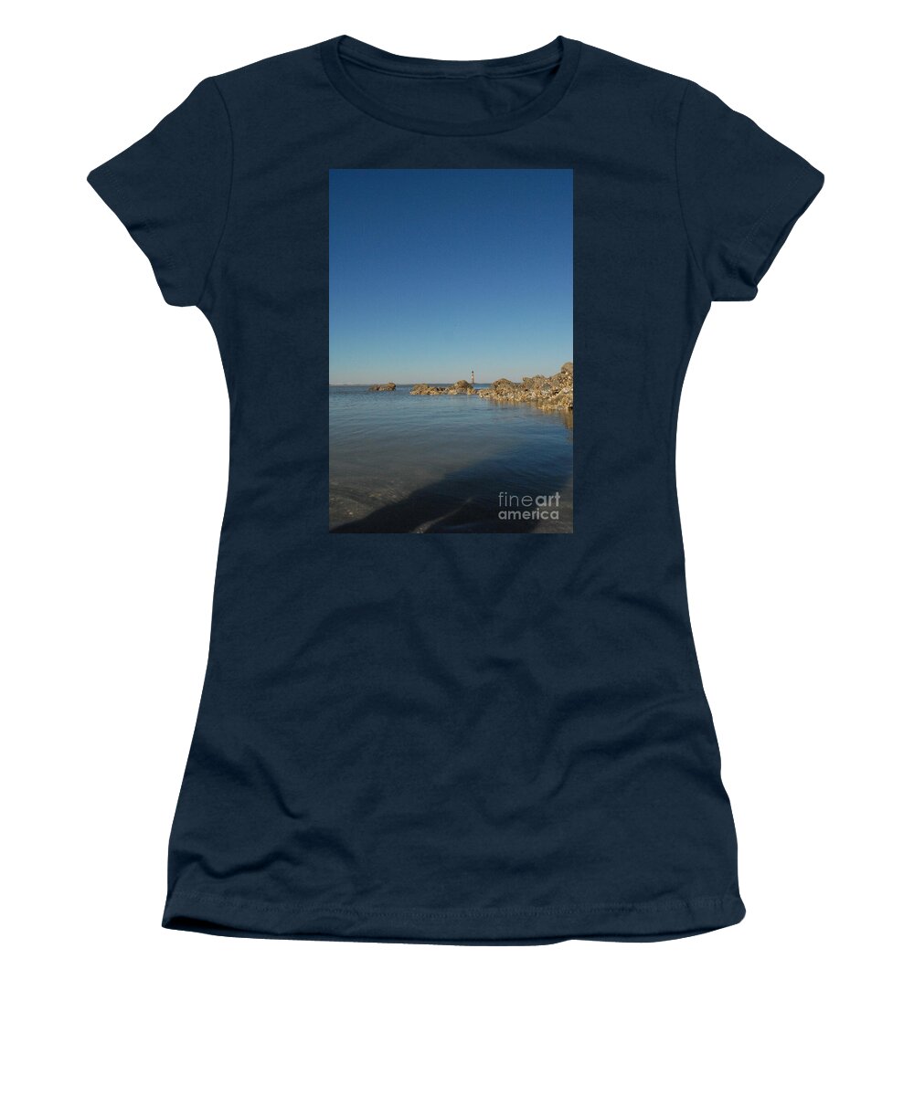 Lighthouse by Rocky Shore - Women's T-Shirt