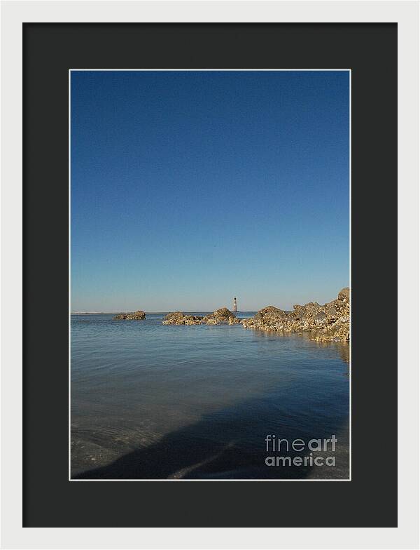 Lighthouse by Rocky Shore - Framed Print
