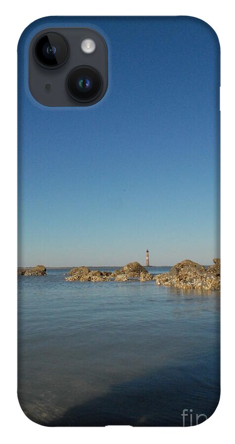 Lighthouse by Rocky Shore - Phone Case