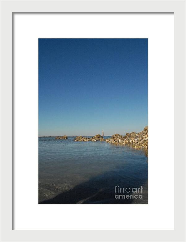 Lighthouse by Rocky Shore - Framed Print