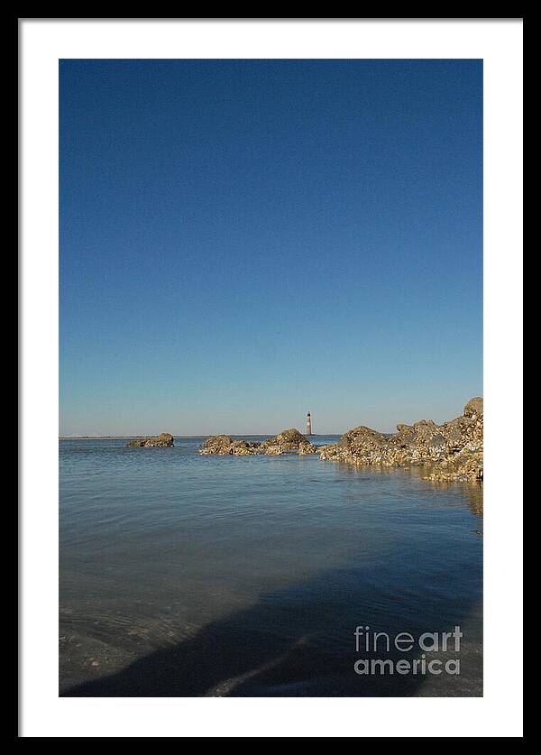 Lighthouse by Rocky Shore - Framed Print