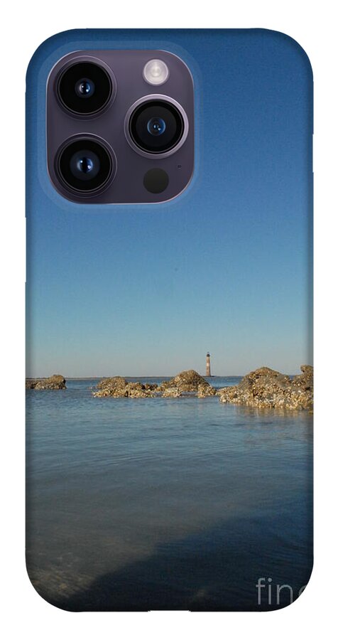 Lighthouse by Rocky Shore - Phone Case