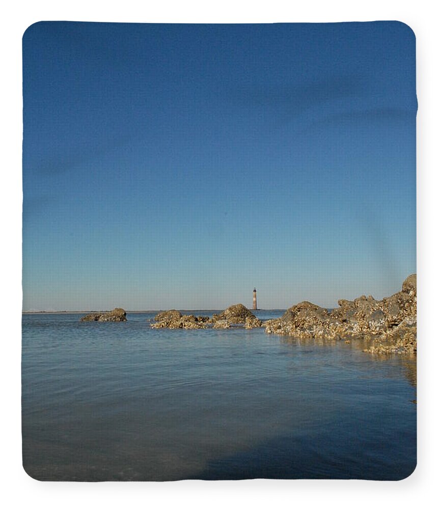 Lighthouse by Rocky Shore - Blanket