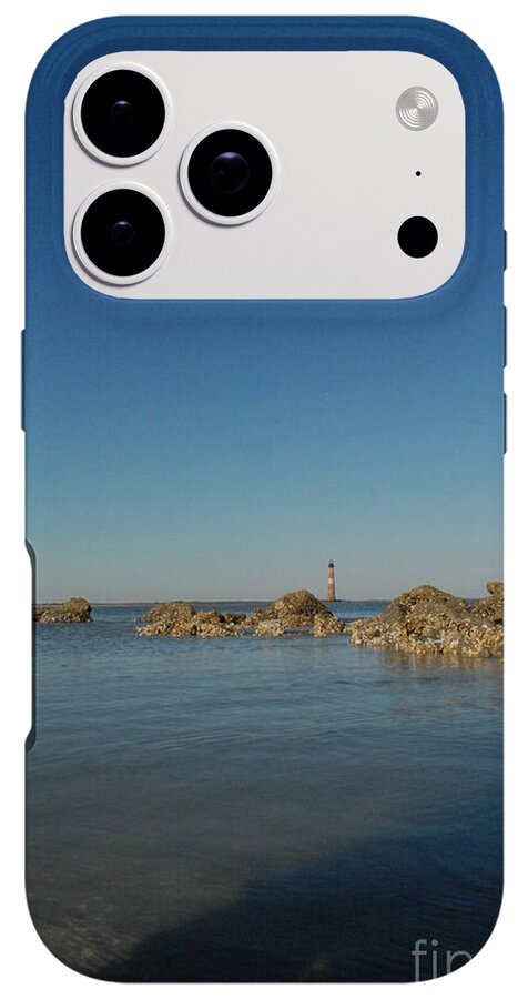Lighthouse by Rocky Shore - Phone Case