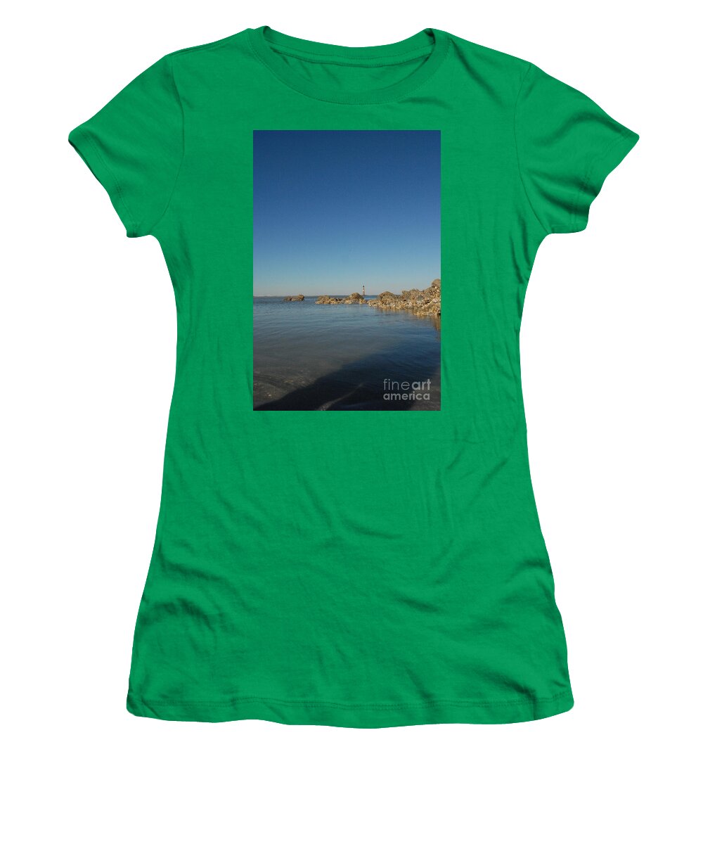 Lighthouse by Rocky Shore - Women's T-Shirt