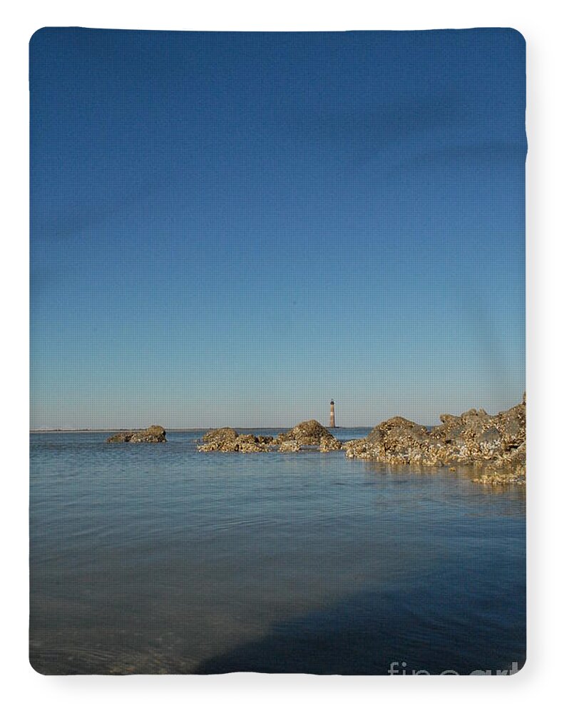 Lighthouse by Rocky Shore - Blanket