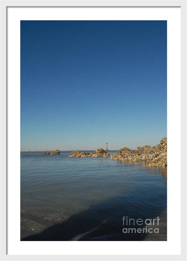 Lighthouse by Rocky Shore - Framed Print
