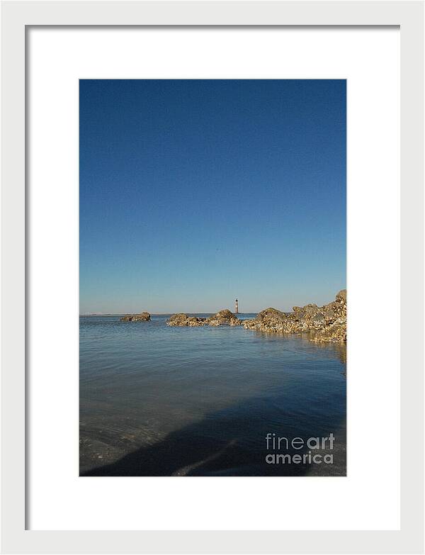 Lighthouse by Rocky Shore - Framed Print